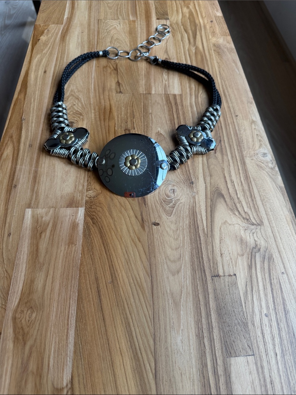 Black and Silver Statement Necklace - Unbranded